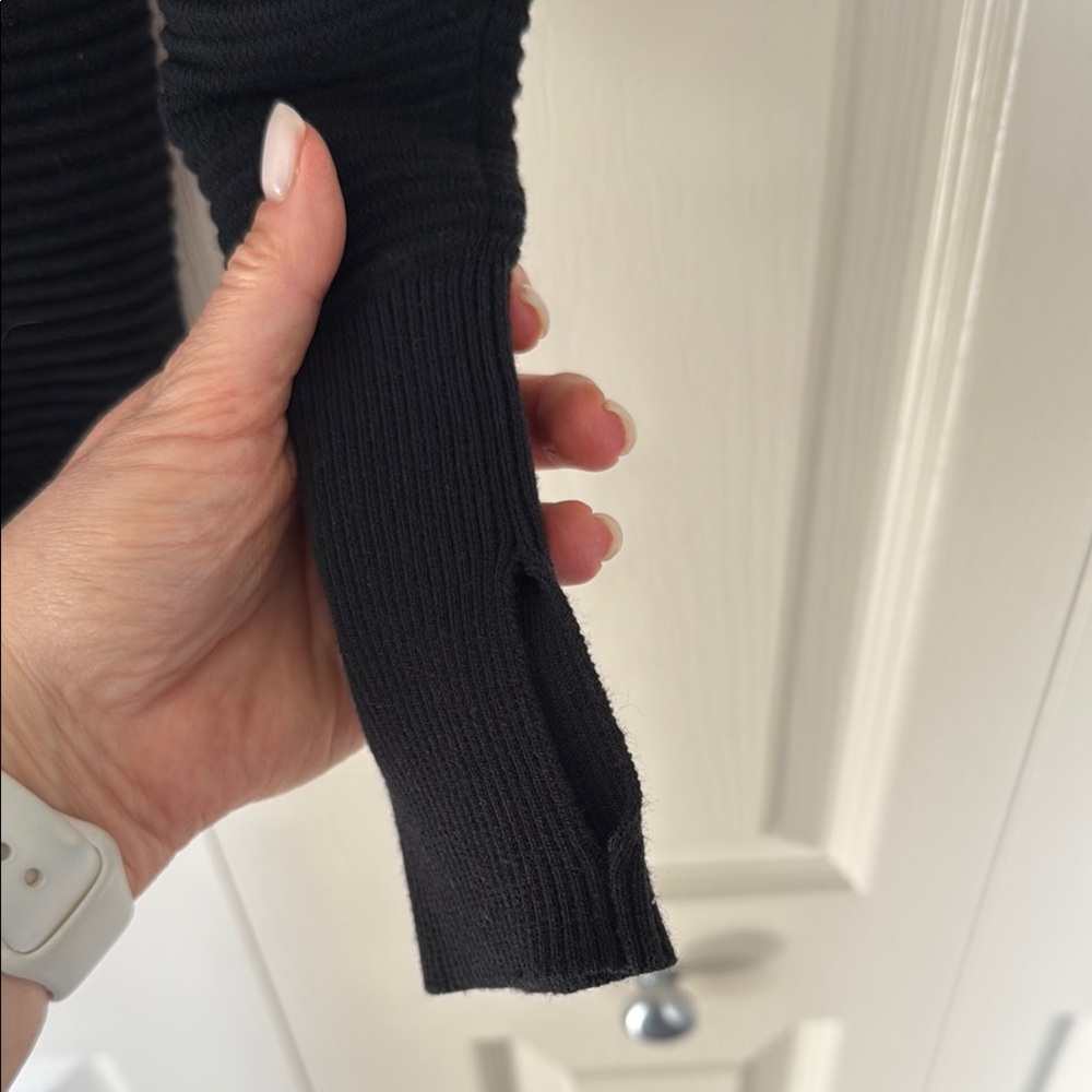 Black Ribbed Knit Sweater - Picture 3 of 4
